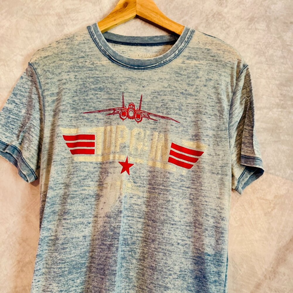 Lucky Brand TOP GUN Faded Style Graphic Tee - SMALL